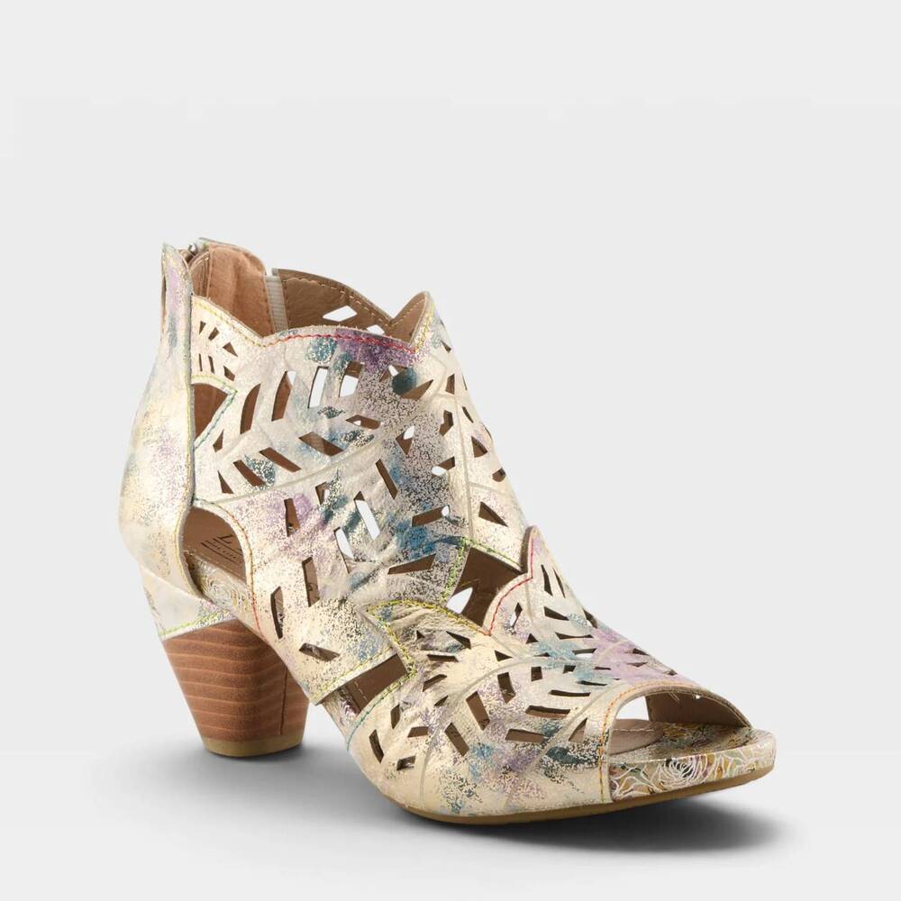 NEW L'ARTISTE women's icon met sandals in lilac multi